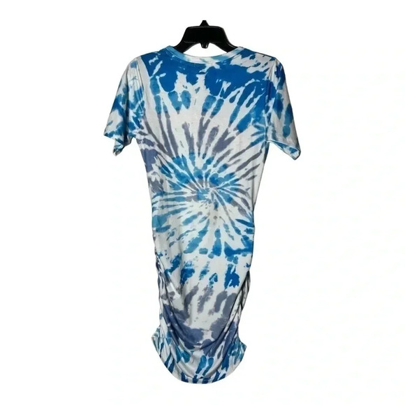 1811. BLOOMING JELLY RUCHED ON EACH SIDE TSHIRT DRESS SIZE SMALL MIDI LENGTH - Picture 6 of 9